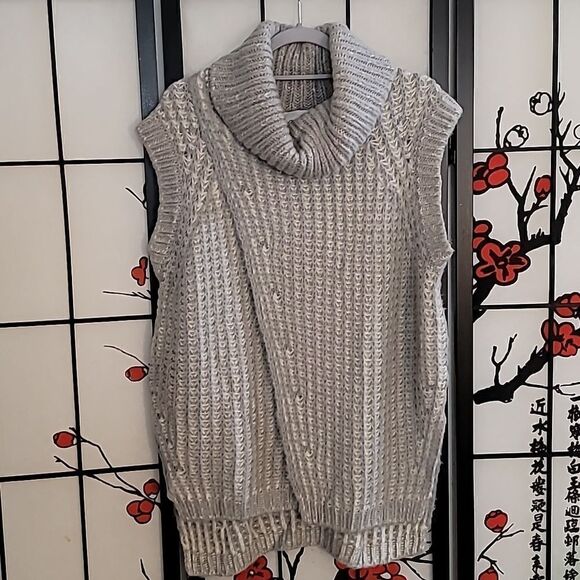 3.1 Phillip Lim Fisherman  Chunky Rib Cowl Neck Sleeveless Sweater - Picture 2 of 11